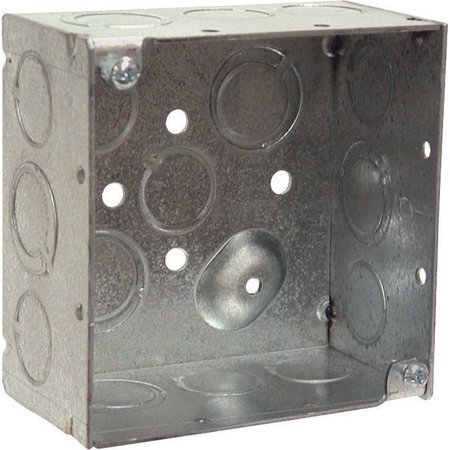 Raco Electrical Box, 30.3 cu in, Wall Box, 2 Gang, Steel, Square 8232